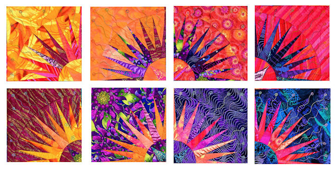 Spiral Lone Star 8 quarter compass square blocks 8 quarter compass corner square blocks